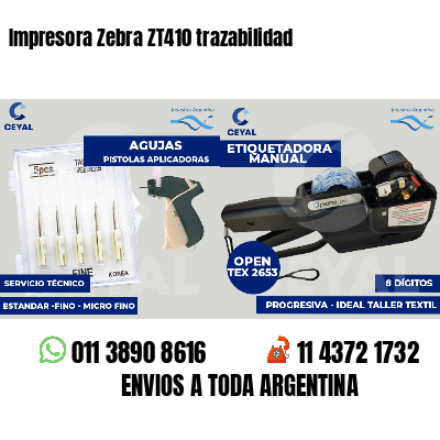 Impresora Zebra ZT410 trazabilidad