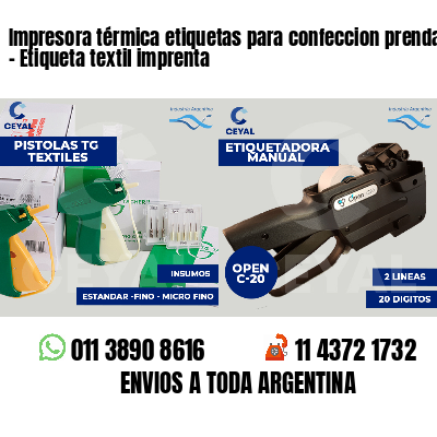 Impresora térmica etiquetas para confeccion prendas   - Etiqueta textil imprenta