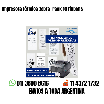 Impresora térmica zebra Pack 10 ribbons