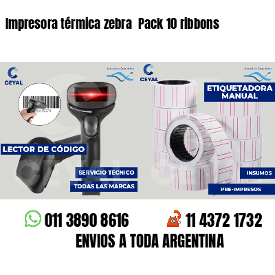 Impresora térmica zebra  Pack 10 ribbons