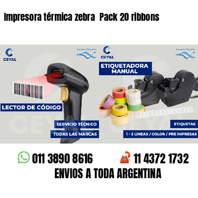 Impresora térmica zebra  Pack 20 ribbons