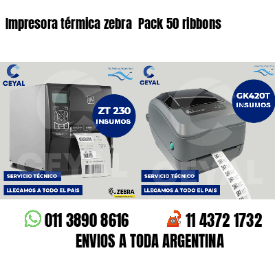 Impresora térmica zebra  Pack 50 ribbons