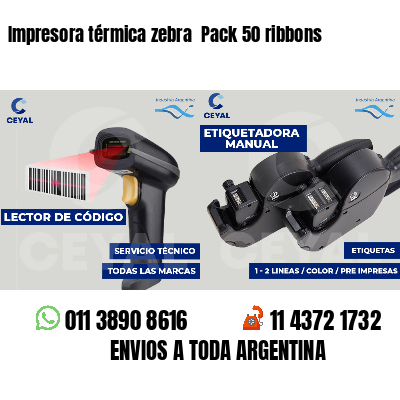 Impresora térmica zebra  Pack 50 ribbons