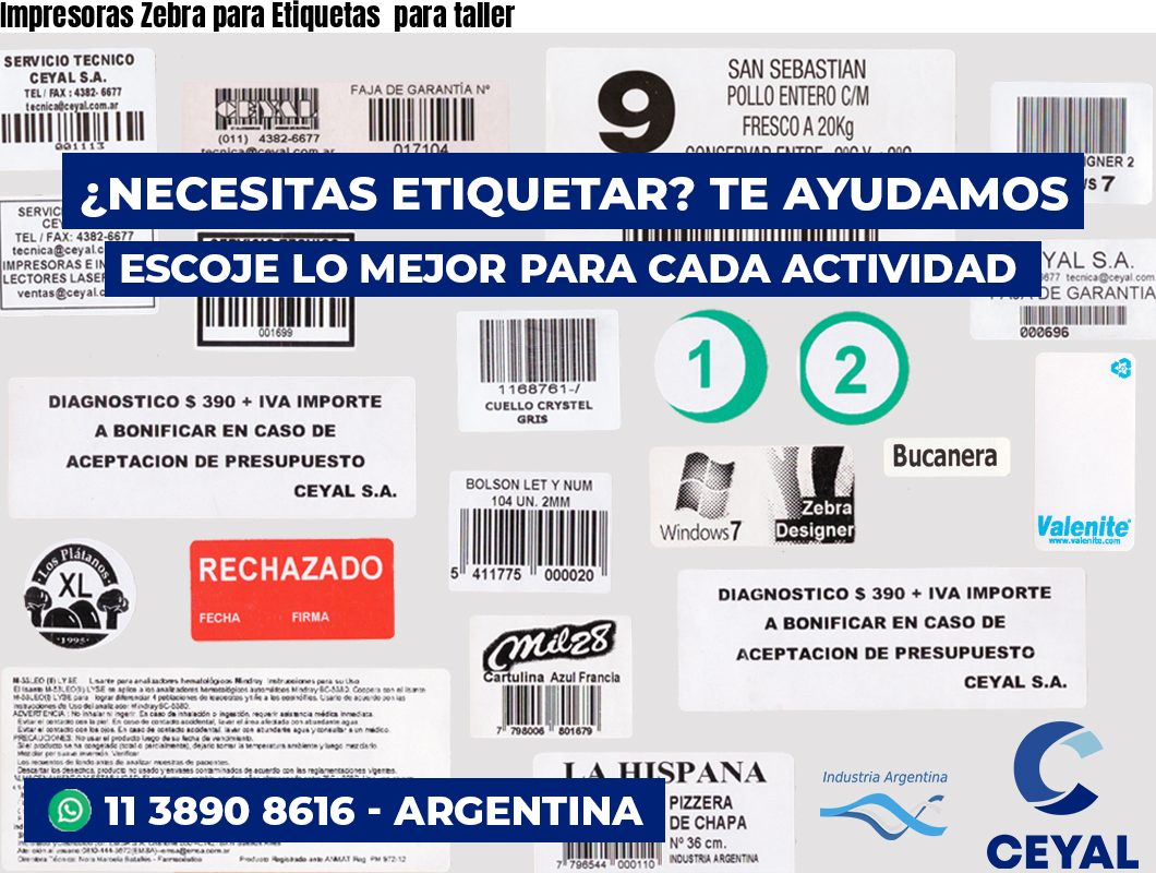 Impresoras Zebra para Etiquetas  para taller 