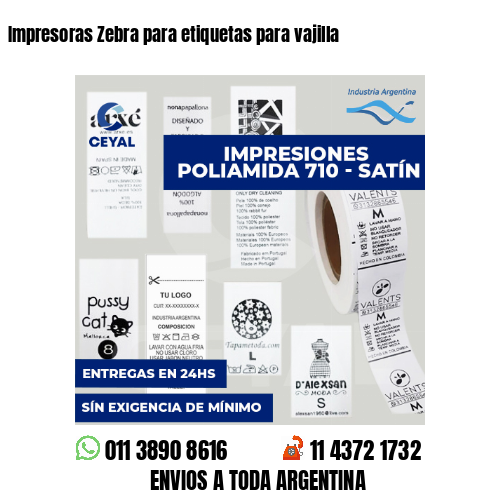 Impresoras Zebra para etiquetas para vajilla