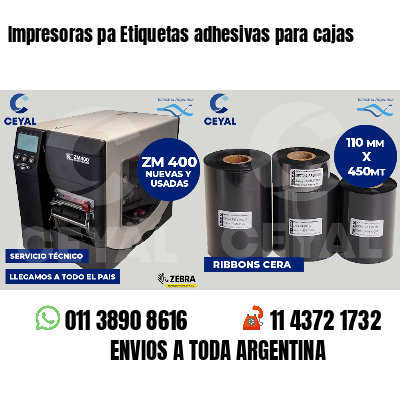Impresoras pa Etiquetas adhesivas para cajas