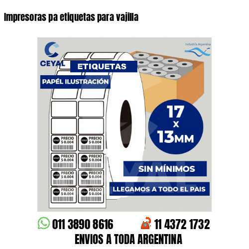 Impresoras pa etiquetas para vajilla