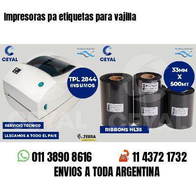 Impresoras pa etiquetas para vajilla