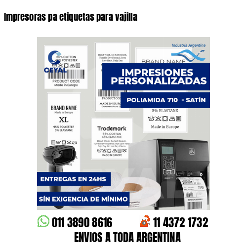 Impresoras pa etiquetas para vajilla