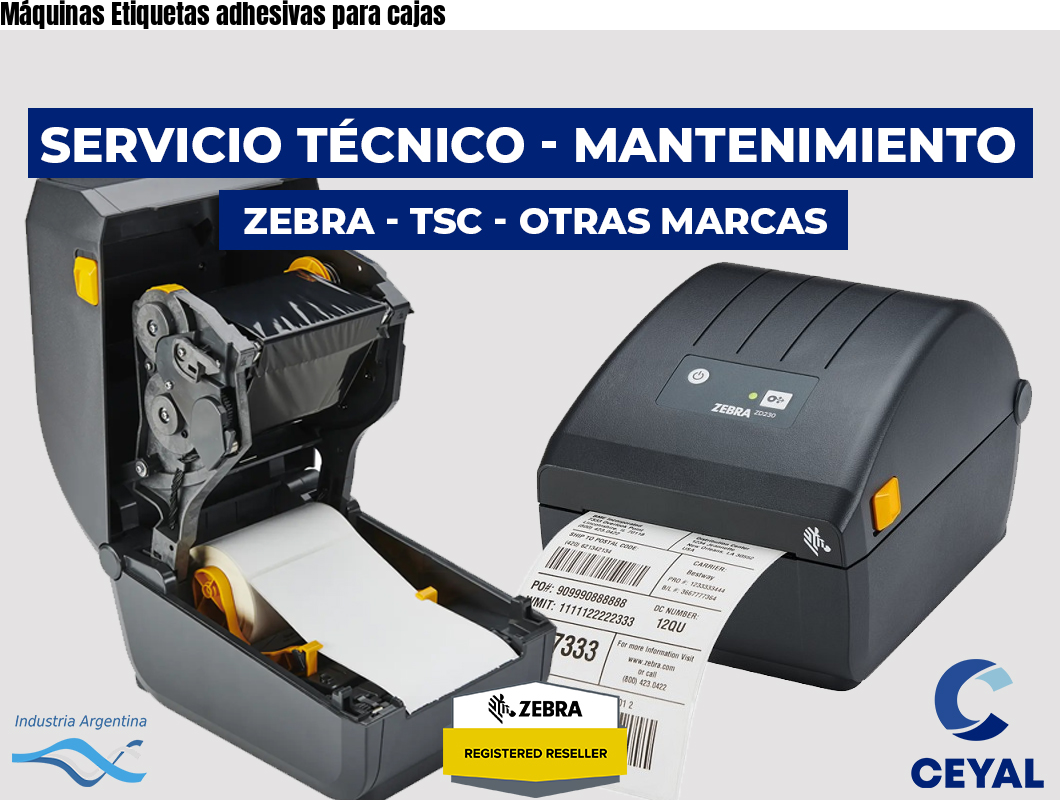 Máquinas Etiquetas adhesivas para cajas