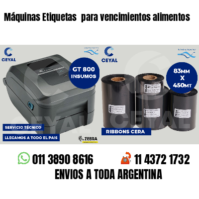 Máquinas Etiquetas para vencimientos alimentos