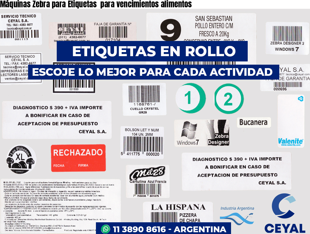 Máquinas Zebra para Etiquetas  para vencimientos alimentos