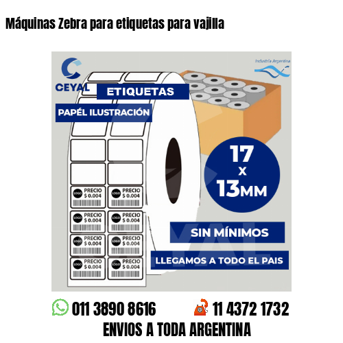 Máquinas Zebra para etiquetas para vajilla