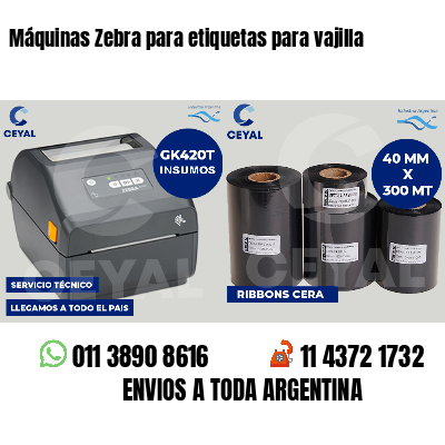 Máquinas Zebra para etiquetas para vajilla