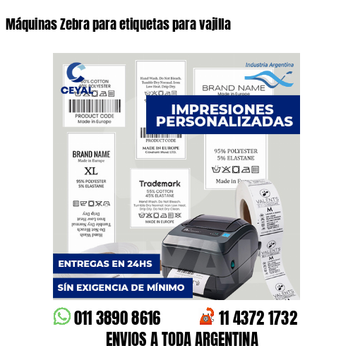 Máquinas Zebra para etiquetas para vajilla