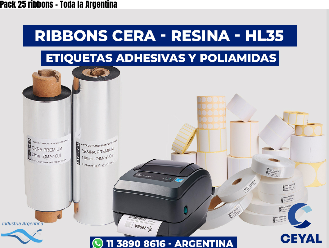 Pack 25 ribbons – Toda la Argentina