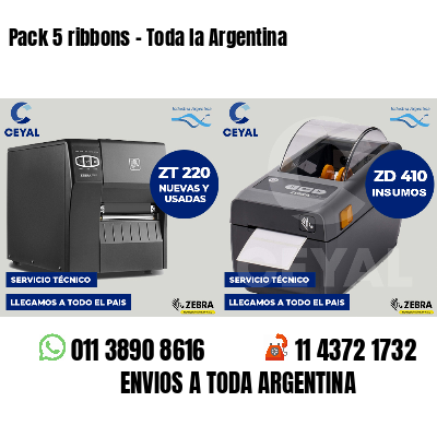 Pack 5 ribbons - Toda la Argentina