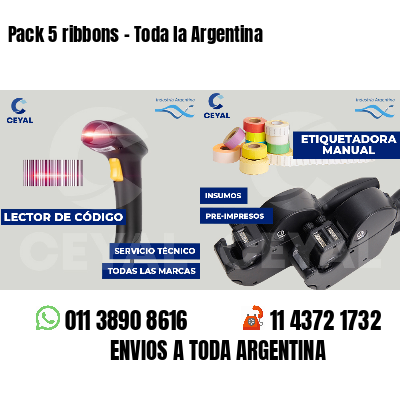 Pack 5 ribbons - Toda la Argentina