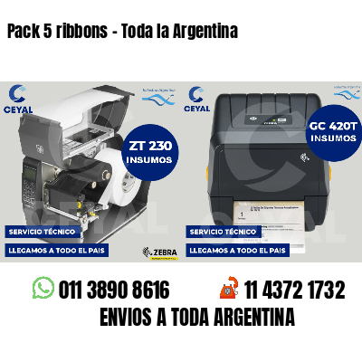 Pack 5 ribbons - Toda la Argentina