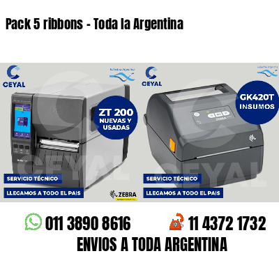 Pack 5 ribbons - Toda la Argentina