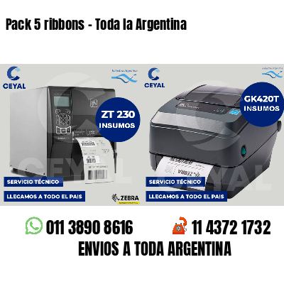 Pack 5 ribbons - Toda la Argentina