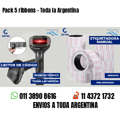 Pack 5 ribbons - Toda la Argentina
