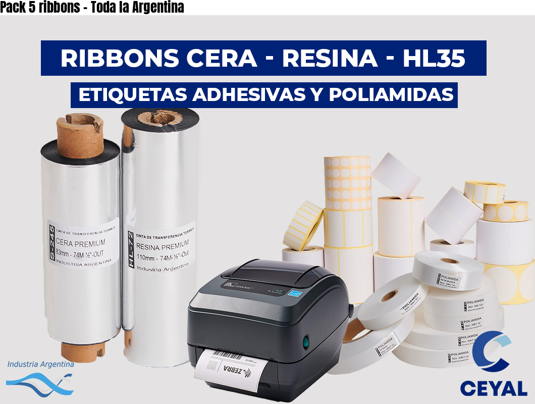 Pack 5 ribbons – Toda la Argentina
