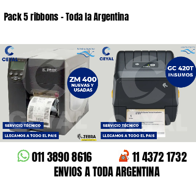 Pack 5 ribbons - Toda la Argentina