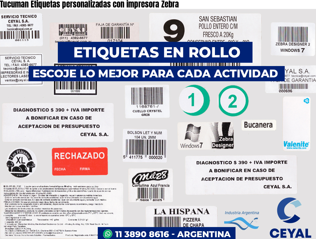 Tucuman Etiquetas personalizadas con impresora Zebra