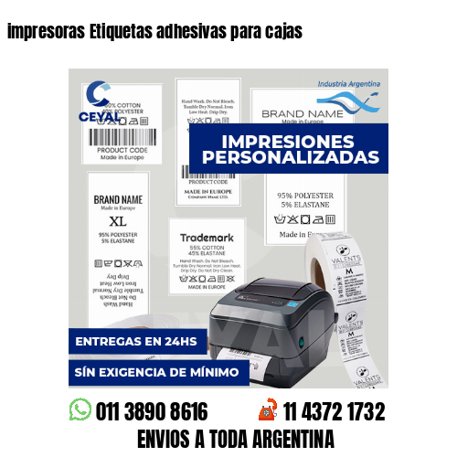 impresoras Etiquetas adhesivas para cajas