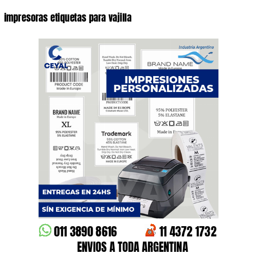 impresoras etiquetas para vajilla