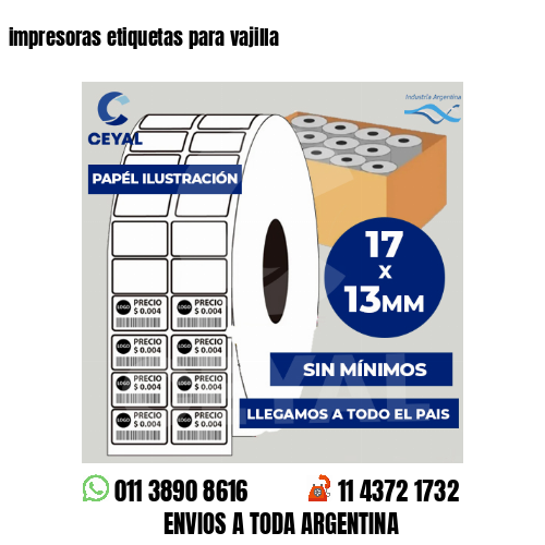 impresoras etiquetas para vajilla