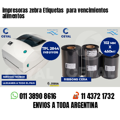 impresoras zebra Etiquetas para vencimientos alimentos