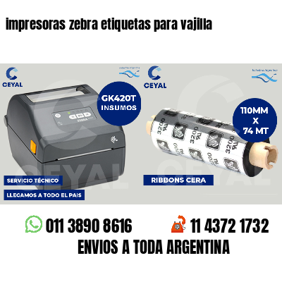 impresoras zebra etiquetas para vajilla