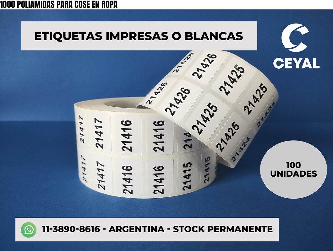 1000 POLIAMIDAS PARA COSE EN ROPA