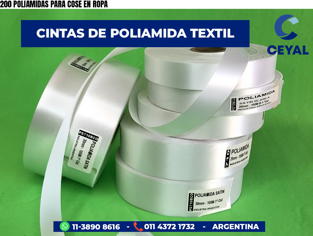 200 POLIAMIDAS PARA COSE EN ROPA
