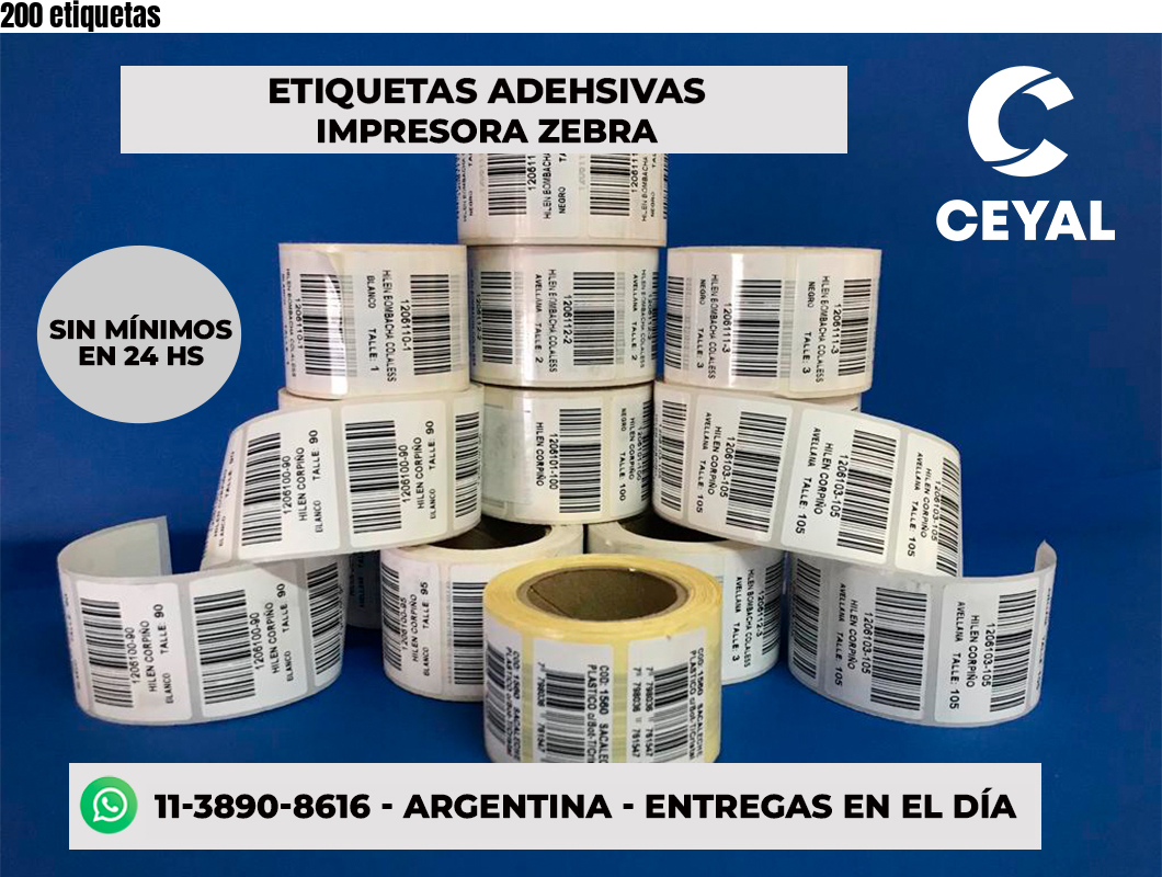 200 etiquetas