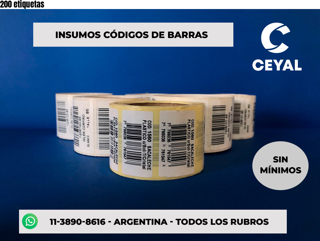 200 etiquetas