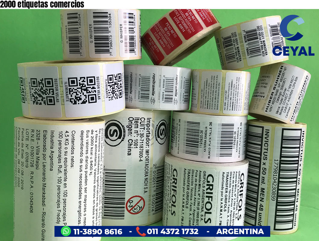 2000 etiquetas comercios