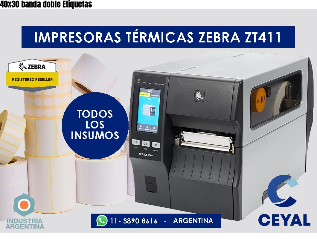 40x30 banda doble Etiquetas