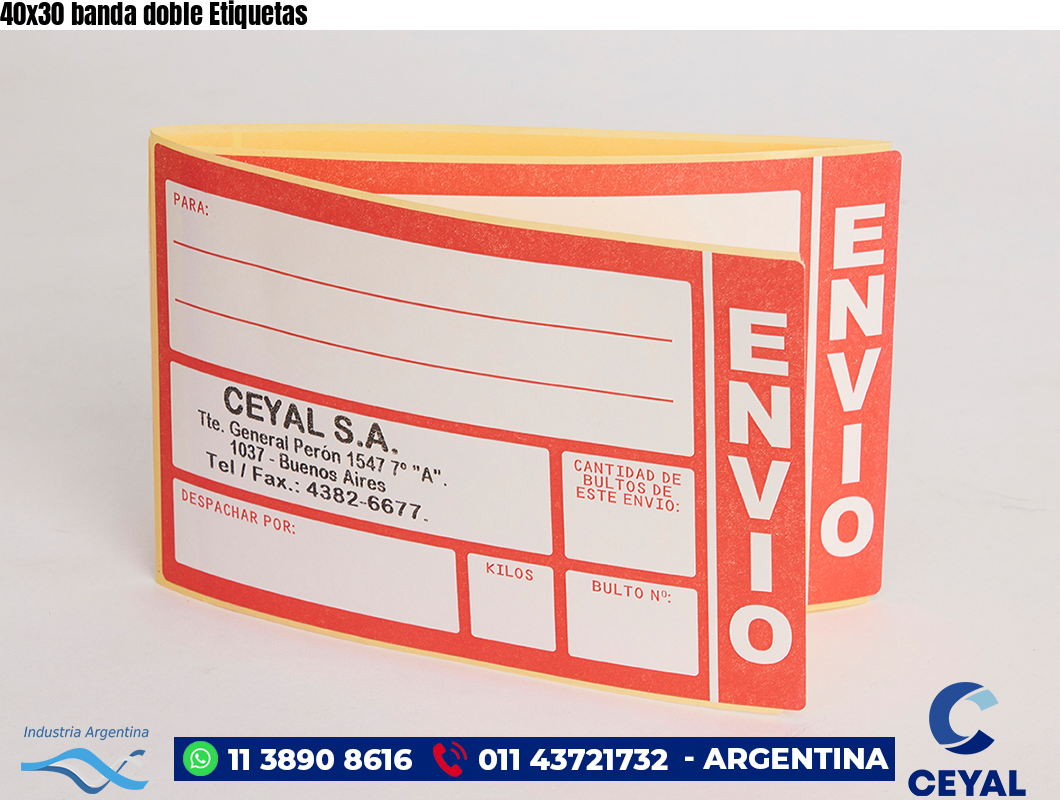 40x30 banda doble Etiquetas