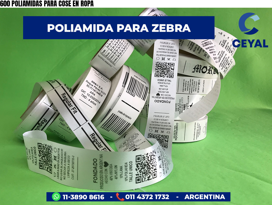 600 POLIAMIDAS PARA COSE EN ROPA