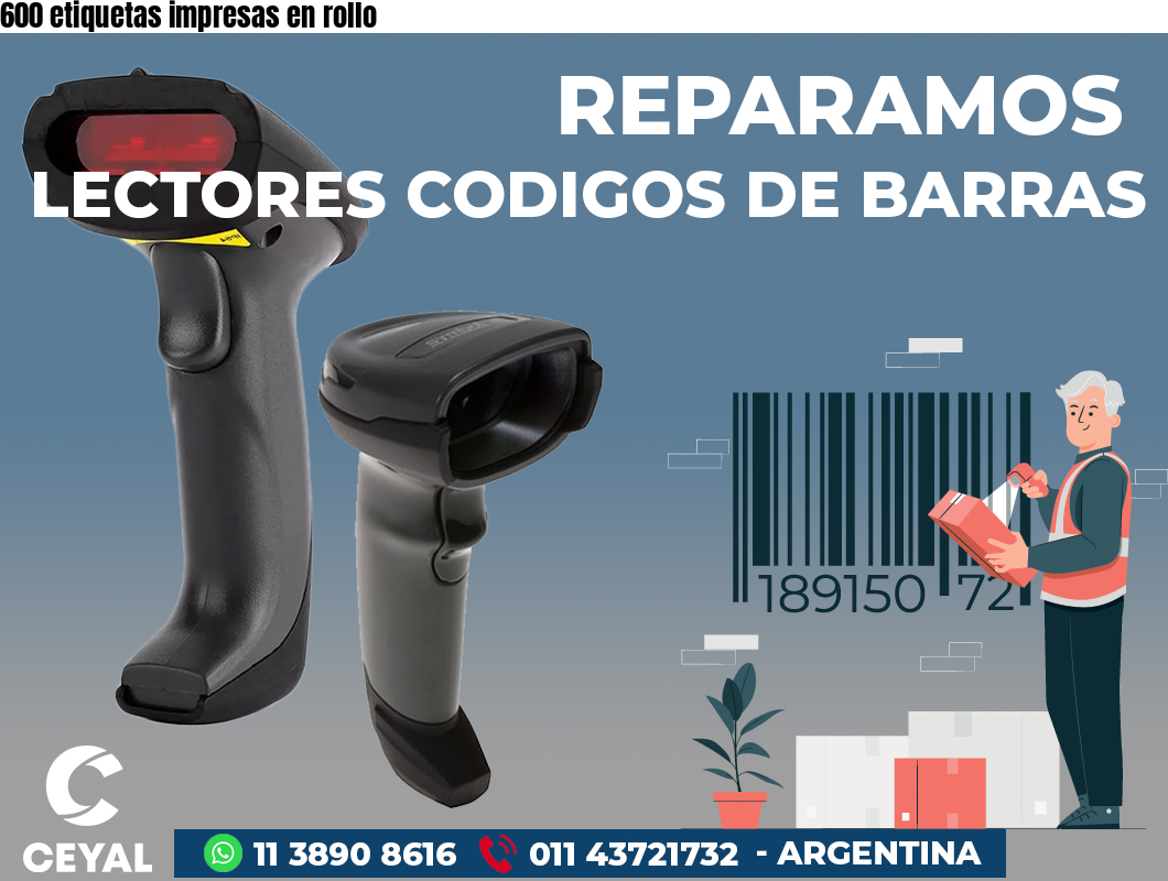 600 etiquetas impresas en rollo