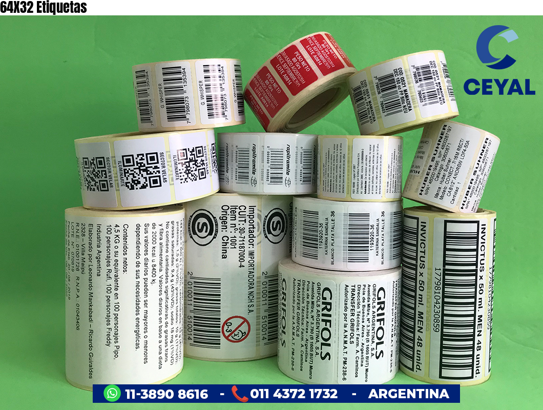 64X32 Etiquetas