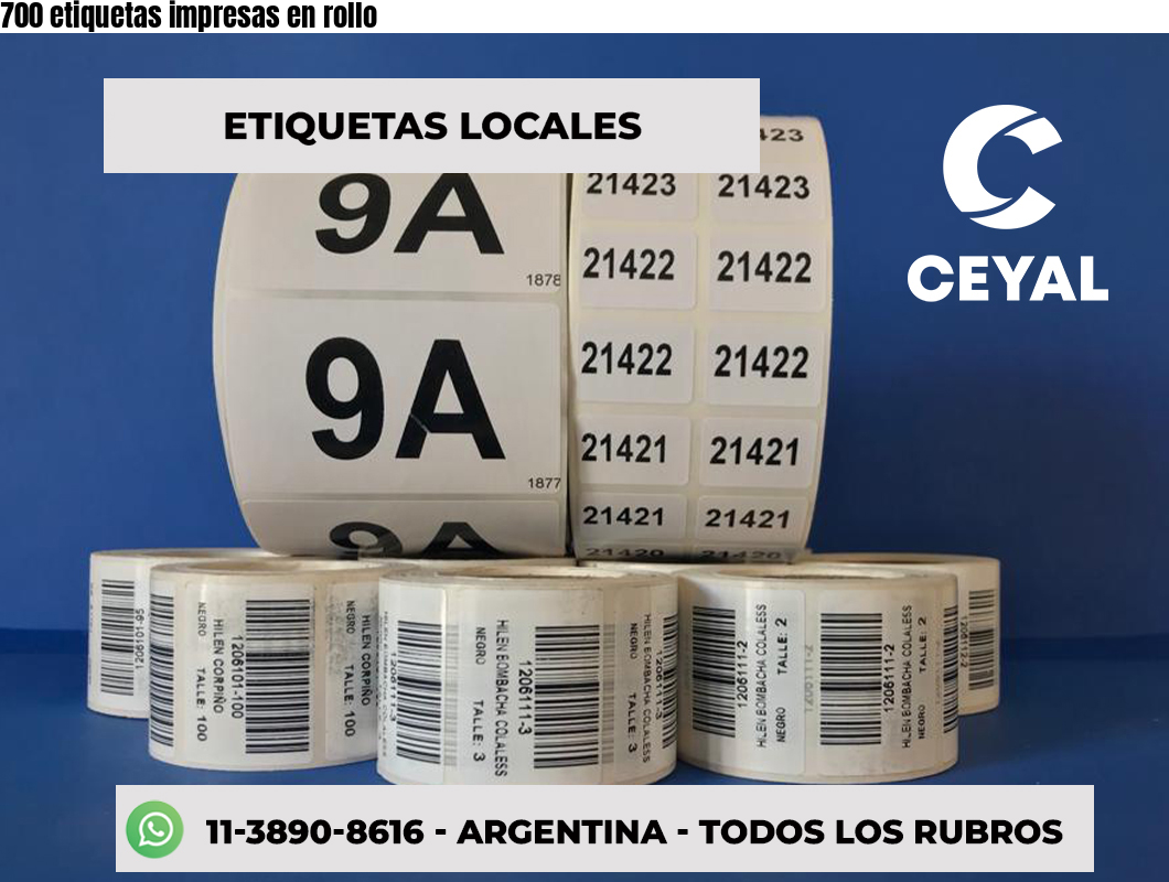 700 etiquetas impresas en rollo