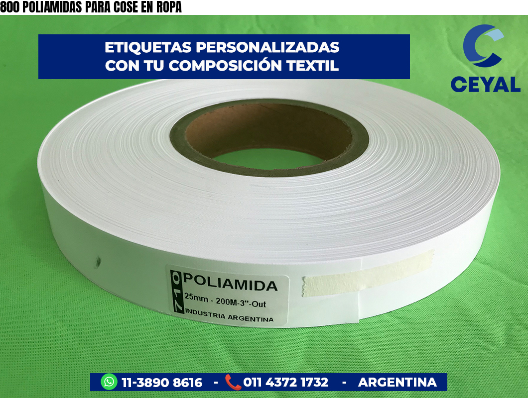 800 POLIAMIDAS PARA COSE EN ROPA