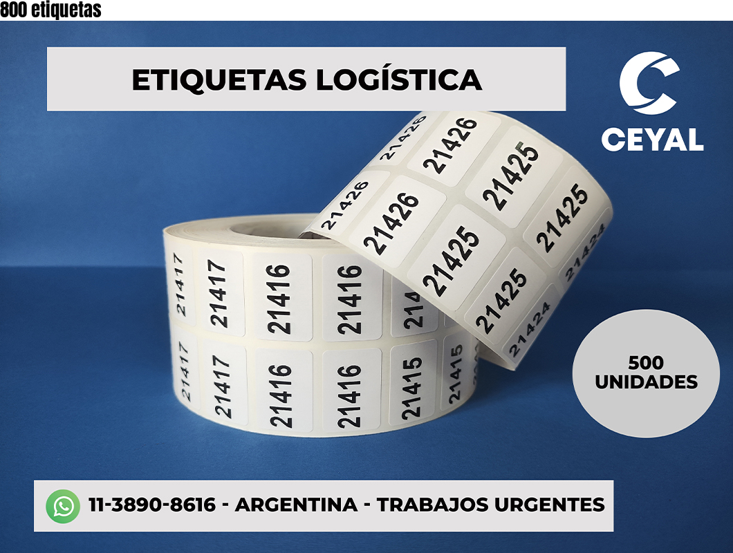 800 etiquetas