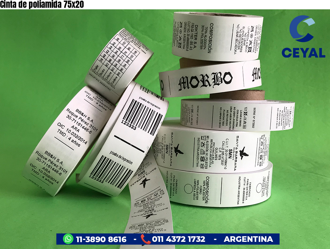 Cinta de poliamida 75×20