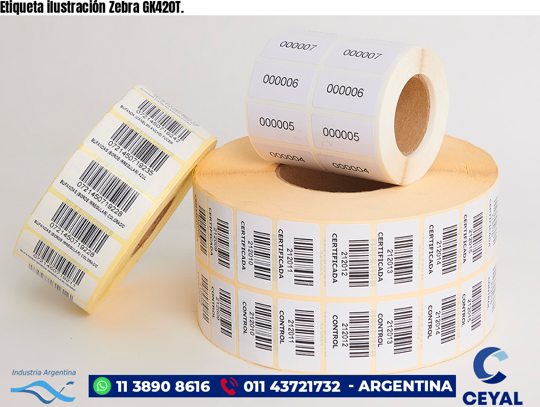 Etiqueta ilustración Zebra GK420T.