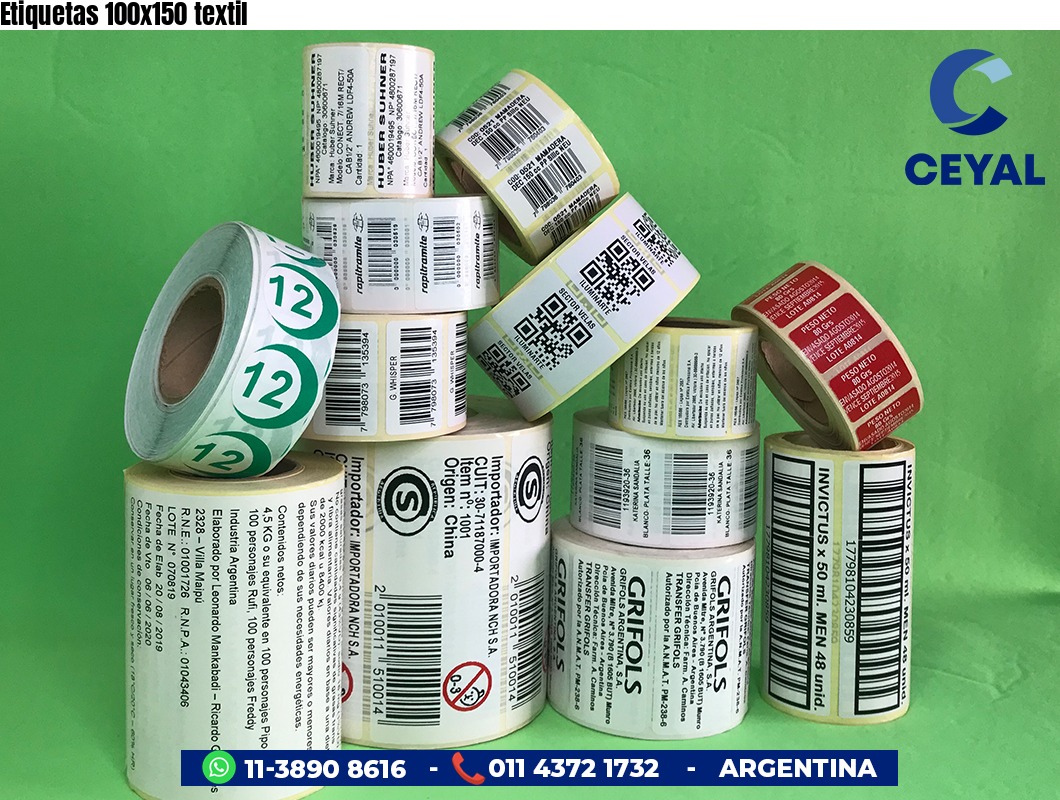 Etiquetas 100x150 textil